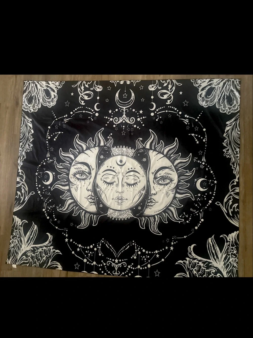 Sun and Moon Tapestry Wall Hanging Aesthetic Vibrant Hippie Fantasy Tie Dye